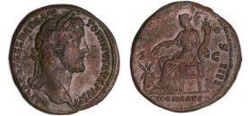 Antonin le Pieux - Sesterce (151, Rome)
A/ IMP CAES T AEL HADR ANTONINVS AVG PIVS P P. Tête laurée à droite. 
R/ ANNONA AVG / TR POT XIIII COS III /...