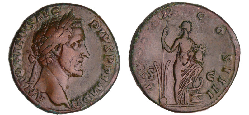 Antonin le Pieux - Sesterce - (156-157, Rome)
A/ ANTONINVS AVG P P IMP II. Tête...