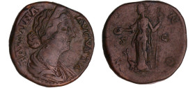 Faustine jeune - Sesterce (161-175, Rome) - Junon
A/ FAVSTINA AVGVSTA. Buste diadémé à droite. 
R/ IVNO // SC. Junon debout à gauche, tenant une pat...