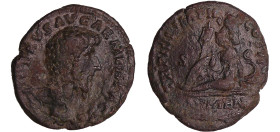 Lucius Vérus - As (164, Rome)
A/ L VERVS AVG ARMENICVS Tête nue à droite. 
R/ TR P IIII IMP II COS II // ARMEN L'Arménie assise à gauche.
TB+
C.10...