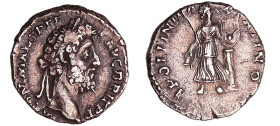 Commode - Denier (192, Rome) - Apollon
A/ M COMM ANT P FEL AVG BRIT Tête laurée à droite. 
R/ APOLLINI PALATINO Apollon debout à droite plaçant une ...