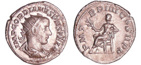 Gordien III - Antoninien (241-242, Rome) - Apollon
A/ IMP GORDIANVS PIVS FEL AVG Buste radié à droite. 
R/ P M TR P IIII COS II P P. Apollon assis à...