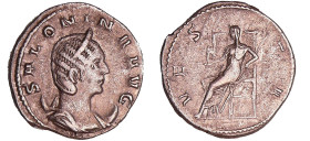 Salonine - Antoninien (257-259, Cologne) - Vesta
A/ SALONINA AVG Buste diadémé et drapé sur un croissant. 
R/ VESTA. Vesta assise à gauche, tenant l...