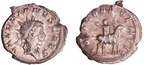 Valérien II - Antoninien (257-258, Cologne) - Chèvre
A/ VALERIANVS CAES Buste radié et drapé à droite. 
R/ IOVI CRESCENTI. Jupiter enfant, assis de ...