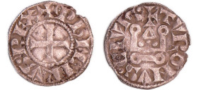 France - Philippe II Auguste (1180-1223) - Denier tournois
A/ + PHILIPVS REX. Croix. 
R/ + TOVRVNS CIVIS. Châtel tournois.
TTB
Dy.177-C.-L.194
 A...