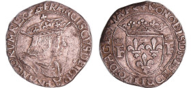 France - François 1er (1515-1547) - Demi-teston - 12ème type - Lyon
A/ FRANCISCVS I' DEI GRA FRANCOR REX. Buste du roi à droite coiffé d'une couronne...