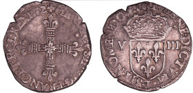 France - Henri III (1574-1589) - Huitième d'écu - 1582 T (Nantes)
A/ + HENRICVS III D G FRANC ET POL REX Croix fleurdelisée. 
R/ + SIT NOMEN DOMINI ...