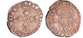France - Henri IV (1589-1610) - Quart d'écu à la croix batonnée fleurdelisée - 1603 & (Aix)
A/ + HENRICVS IIII D G. FRANC. ET. NA. REX Croix fleurdel...