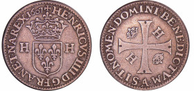 France - Henri IV (1589-1610) - Piéfort de poids double du douzain 1607 A (Paris)
TB+
Dy.-L.1118a
 Ar ; 4.37 gr ; 25 mm