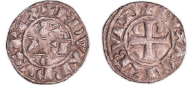 France - Aquitaine - Edouard 1er - Denier au léopard
Edouard 1er (1272-1307). A/ + EDVVARDVS REX. Léopard. A gauche, AGI' / Є.
R/ + DVX AQVITBVRD. C...