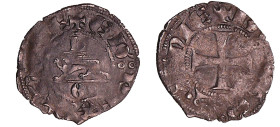 France - Aquitaine - Edouard III - Denier au léopard 3ème type avec B ET O
Edouard III (1317-1362). A/ + EDVARDVS REX Léopard B ET O.
R/ + DVX ACITA...