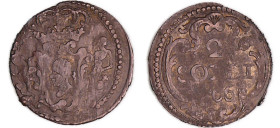 France - Corse - Paoli - 2 soldi 1766 (Murato)
Paoli (1755-1769). A/ Tête de Maure couronnée. 
R/ 2 SOLDI (millésime) dans un cartouche baroque.
TT...
