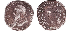 France - Comtat venaissin - Grégoire XIII - Teston 15?? (Avignon)
Grégoire XIII (1572-1582). A/ + GREGORIVS. XIII: PONTI. MAX. Buste de Grégoire XIII...