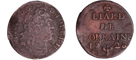 France - Lorraine - Duché de Lorraine - Léopold 1er - Liard 1728
Léopold 1er (1690 - 1729). A/ LEOP. I. D. G. D. LOT. B. R. IE. Buste drapé à droite....