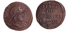 France - Lorraine - Duché de Lorraine - Léopold 1er - Liard 1708
Léopold 1er (1690 - 1729). A/ LEOP. I. D. G. D. LOT. B. R. IE. Buste drapé à droite....