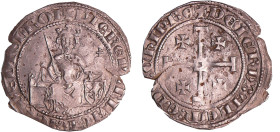 France - Chypre - Pierre 1er - Gros de Jérusalem (Nicosie)
Pierre 1er (1359-1369). A/ PIERE PAR LA GRACE D DIEV ROI. Le roi assis de face sur un trôn...