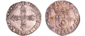France - Louis XIII (1610-1643) - ¼ d'écu à la croix fleuronnée, avers côté croix - 1623 L (Bayonne)
TTB
L4L.18-Ga.27a
 Ar ; 9.51 gr ; 29 mm