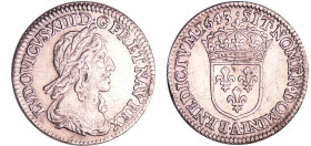 France - Louis XIII (1610-1643) - 1/12 d'écu du 2ème poinçon de Warin - 1643 A (Paris), Rose
TTB+
L4L.85-Ga.46
 Ar ; 2.22 gr ; 20 mm