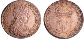 France - Louis XIV (1643-1715) - ½ écu à la mèche longue - 1651 I (Limoges)
SUP
L4L.164-Ga.169
 Ar ; 13.60 gr ; 33 mm