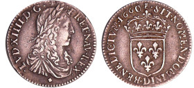 France - Louis XIV (1643-1715) - 1/12 d'écu au buste juvénile - 1660 D (Lyon)
TTB
L4L.199-Ga.115
 Ar ; 2.27 gr ; 21 mm