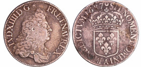 France - Louis XIV (1643-1715) - Ecu à la perruque - 1.6.8.7 A (Paris)
TTB
L4L.235-Ga.214
 Ar ; 26.38 gr ; 38 mm
Variété avec des points entre les...