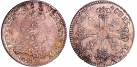 France - Louis XIV (1643-1715) - ¼ d'écu aux 8 L, 1er type - 1691 E (Tours)
SUP+
L4L.247-Ga.150
 Ar ; 6.48 gr ; 29 mm