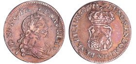 France - Louis XV (1715-1774) - ¼ d'écu de France-Navarre - 1718 N (Montpellier)
TB+
L4L.432-Ga.303
 Ar ; 5.87 gr ; 28 mm
Monnaie très rare, absen...
