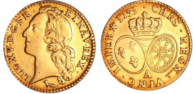 France - Louis XV (1715-1774) - Louis d’or au bandeau - 1753 A (Paris)
TTB
L4L.492-Ga.341
 Au ; 8.03 gr ; 24 mm
Monnaie nettoyée.