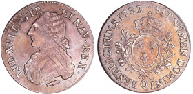 France - Louis XVI (1774-1792) - Ecu aux branches d’olivier - 1782 Q (Perpignan)
TTB
L4L.540-Ga.356
 Ar ; 29.28 gr ; 41 mm