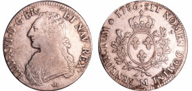 France - Louis XVI (1774-1792) - Ecu aux branches d’olivier - 1786 M (Toulouse)
TB
L4L.540-Ga.356
 Ar ; 29.00 gr ; 42 mm