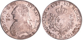France - Louis XVI (1774-1792) - Ecu aux branches d’olivier - 1787 M (Toulouse)
TTB+
L4L.540-Ga.356
 Ar ; 28.99 gr ; 41 mm