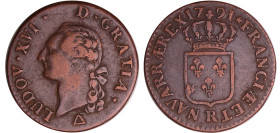 France - Louis XVI (1774-1792) - Sol - 1791 R (Orléans)
TTB
L4L.547-Ga.350
 Cu ; 11.42 gr ; 29 mm