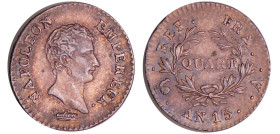 France - Napoléon 1er (1804-1814) - 1/4 de franc empereur An 13 A (Paris)
SUP
Ga.346-F.158
 Ar ; 1.25 gr ; 15 mm