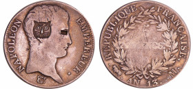 France - Napoléon 1er (1804-1814) - 5 francs An 13 M (Toulouse) - Monnaie satirique (Chouans)
TB
Ga.580-F.303
 Ar ; 24.38 gr ; 37 mm