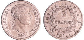 France - Napoléon 1er (1804-1814) - 2 francs revers empire 1811 K (Bordeaux)
TTB+
Ga.501-F.255
 Ar ; 9.97 gr ; 27 mm