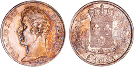France - Charles X (1824-1830) - 1 franc 1825 A (Paris) 5 feuilles
SPL
Ga.450-F.207
 Ar ; 5.01 gr ; 23 mm