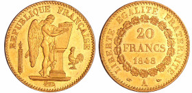 France - Deuxième république (1848-1852) - 20 francs Génie 1848 A (Paris)
SUP+
Ga.1032-F.528
 Au ; 6.43 gr ; 21 mm