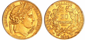 France - Deuxième république (1848-1852) - 20 francs Cérès 1849 A (Paris)
TTB+
Ga.1059-F.529
 Au ; 6.44 gr ; 21 mm