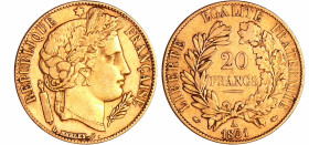 France - Deuxième république (1848-1852) - 20 francs Cérès 1851 A (Paris)
TTB
Ga.1059-F.529
 Au ; 6.40 gr ; 21 mm
