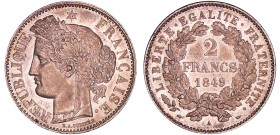 France - Deuxième république (1848-1852) - 2 francs Cérès 1849 A (Paris)
SPL
Ga.522-F.261
 Ar ; 9.93 gr ; 27 mm
Rare dans cette qualité.
