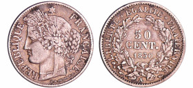 France - Deuxième république (1848-1852) - 50 centimes Cérès 1850 A (Paris)
TTB+
Ga.411-F.184
 Ar ; 2.49 gr ; 18 mm