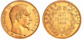 France - Napoléon III (1852-1870) - 20 francs tête nue 1859 A (Paris)
TTB+
Ga.1061-F.531
 Au ; 6.40 gr ; 21 mm
