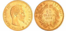 France - Napoléon III (1852-1870) - 10 francs grand module 1856 A ( Paris)
TB+
Ga.1014-F.506
 Au ; 3.19 gr ; 19 mm