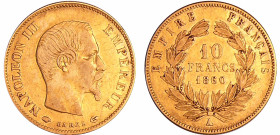 France - Napoléon III (1852-1870) - 10 francs grand module 1860 A ( Paris)
TB+
Ga.1014-F.506
 Au ; 3.20 gr ; 19 mm