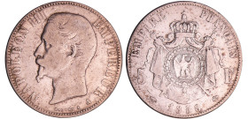 France - Napoléon III (1852-1870) - 5 francs tête nue 1858 A (Paris)
TB
Ga.734-F.330
 Ar ; 24.59 gr ; 37 mm