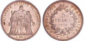 France - Troisième république (1871-1940) - 5 francs Hercule 1876 A (Paris)
SUP+
Ga.745-F.334
 Ar ; 24.95 gr ; 37 mm