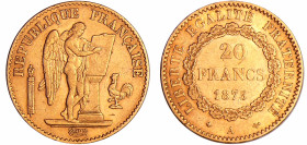 France - Troisième république (1871-1940) - 20 francs Génie 1875 A (Paris)
TTB+
Ga.1063-F.533
 Au ; 6.42 gr ; 21 mm