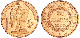 France - Troisième république (1871-1940) - 20 francs Génie 1888 A (Paris)
SUP
Ga.1063-F.533
 Au ; 6.44 gr ; 21 mm
