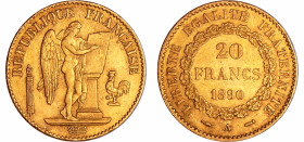 France - Troisième république (1871-1940) - 20 francs Génie 1890 A (Paris)
TTB+
Ga.1063-F.533
 Au ; 6.43 gr ; 21 mm