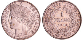 France - Troisième république (1871-1940) - 1 franc Cérès 1888 A (Paris)
SUP+
Ga.465-F.216
 Ar ; 4.98 gr ; 23 mm